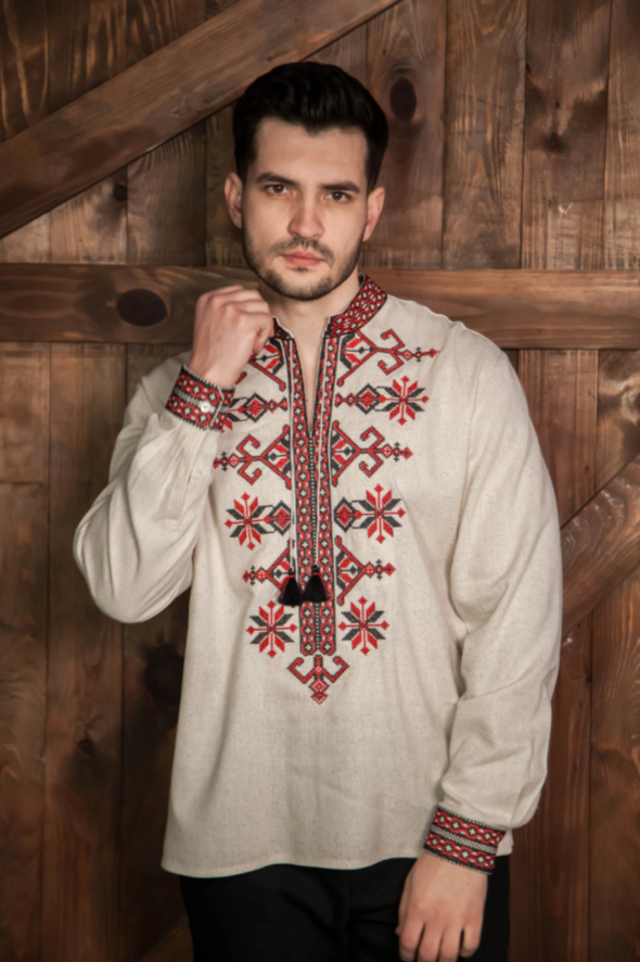 Ukrainian Men's Vyshyvanka "Kozak" Red